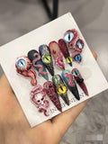 Halloween Monster Eye Press On Nails | 3D Tentacle Gothic Horror Nail Art | Handmade Spooky False Nails for Beaches, Summer, Holiday, Vacation, Birthday
