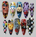 Kawaii Character Press On Nails | 3D Pirate Pizza Punk Nail Art | Handmade Anime Inspired False Nails for Beaches, Summer, Holiday, Vacation, Birthday