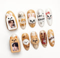 K-Pop Inspired 3D Press On Nails _Lee Know Hannn | Cute Bunny Cat Puppy Nail Set | Handmade Photo Frame Reusable Nails for Beaches, Summer, Holiday, Vacation, Birthday