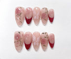 Red Roses Press On Nails: Hand Painted Reusable Faux Nails