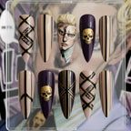 Yoshikage Kira Press On Nails | JJBA Anime Stiletto, Skull