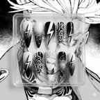 Gachiakuta Press On Nails | Black & White Manga Art, Stiletto Shape