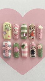 Soul Eater Press-On Nails | Handmade Anime Chibi Kawaii Manicure