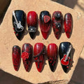 3D Rock N Roll Press On Nails, Gothic Guitar Nail Art