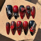 3D Rock N Roll Press On Nails, Gothic Guitar Nail Art