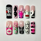 Y2K Kawaii Press On Nails, Cartoon Character 3D Nail Art, Harajuku Acrylic Set
