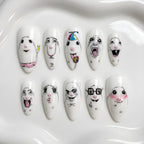 Hand-Painted Reaction Art Press On Nails | Meme Faces, Internet Culture Designs