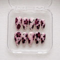 Pink Floral Almond Press On Nails | Handcrafted Y2K Nail Art Set