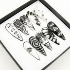 Junji Ito Inspired Press On Nails | Uzumaki Swirl Tomie Gothic Halloween (Reusable