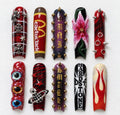 Rock Festival Collage Press On Nails｜Guitar Eyeball Flower Flame Nail Set｜Maximal Pop Punk Coffin Tips｜Alt Graphic Reusable Glue On Nails
